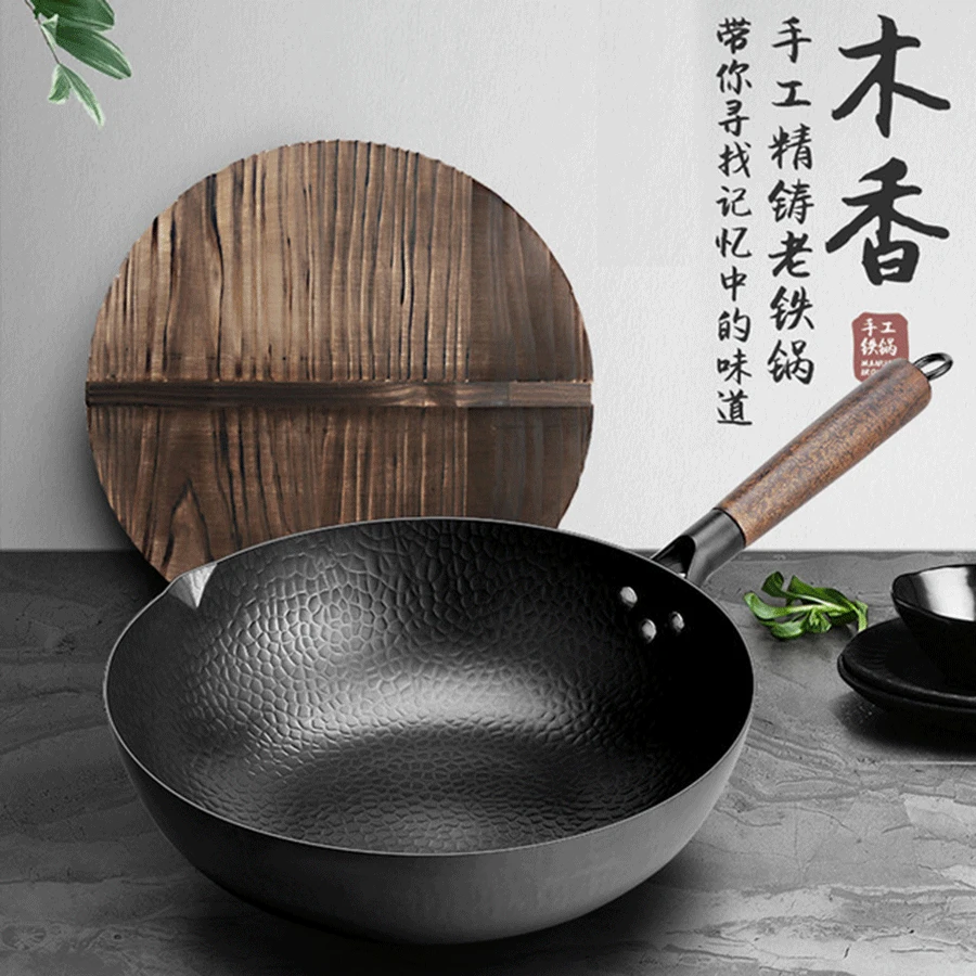 

Non Stick Pan Traditional Chinese Wok High Quality Handmade Cast Iron Wok Cooking Pot Ollas De Cocina Kitchen Cookware BC50CG