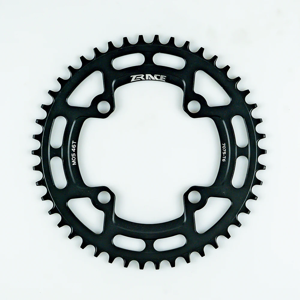 Black 46T ZRACE цепная цепь 40 T/42 T/44 T/46 T/48 T/50 T/52 T BCD104, узкий зуб AL7075 CNC, MTB/дорожный/складной велосипед/гравий-велосипеды - Цвет: Black 46T