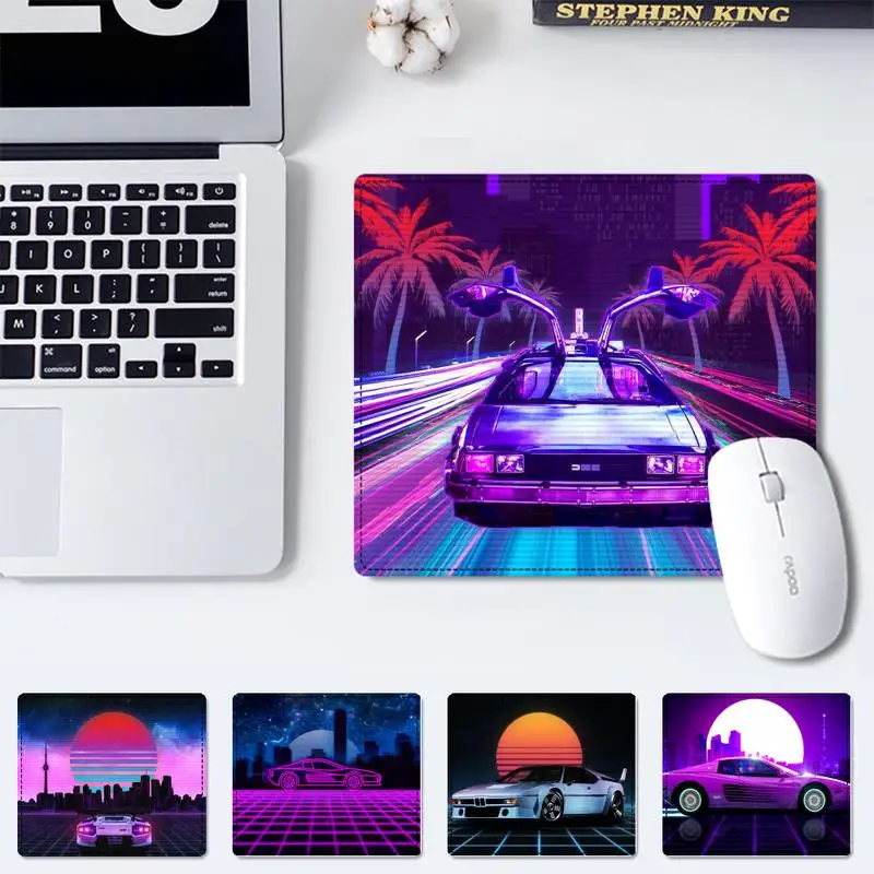 

Мягкий неоновый коврик для мыши с технологией Retrowave, неоновый, для автомобиля и офиса, небольшой резиновый коврик для мыши, игровой плеер, На...
