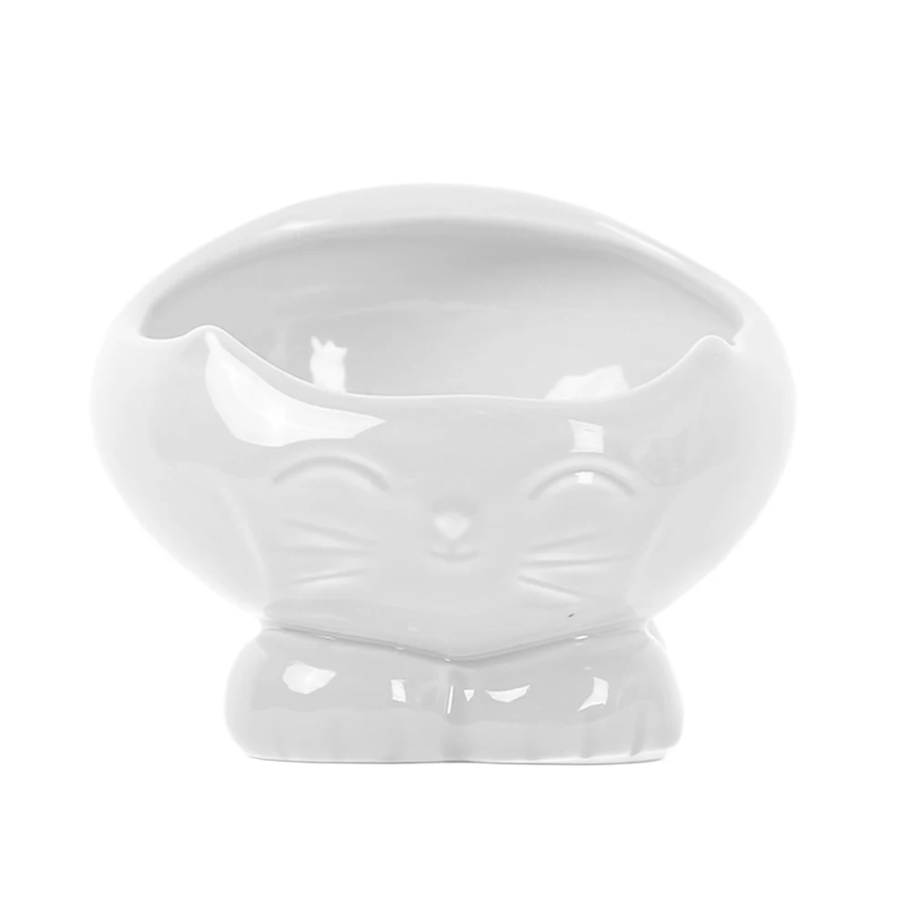 White 150 г кошачья форма миска для домашних животных кормушки для собак Керамическая пиала для риса столовые приборы в форме котов для маленьких собак товары для кошек пищевые миски для воды новые - Цвет: White
