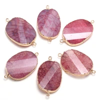 natural stone pendant connectors irregular faceted geode agates stone link charms for jewelry making necklace bracelet gift