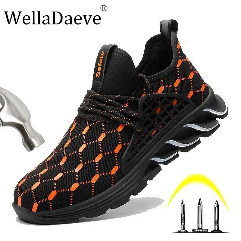 Защитные ботинки со стальным носком для мужчин и женщин Легкие уличные