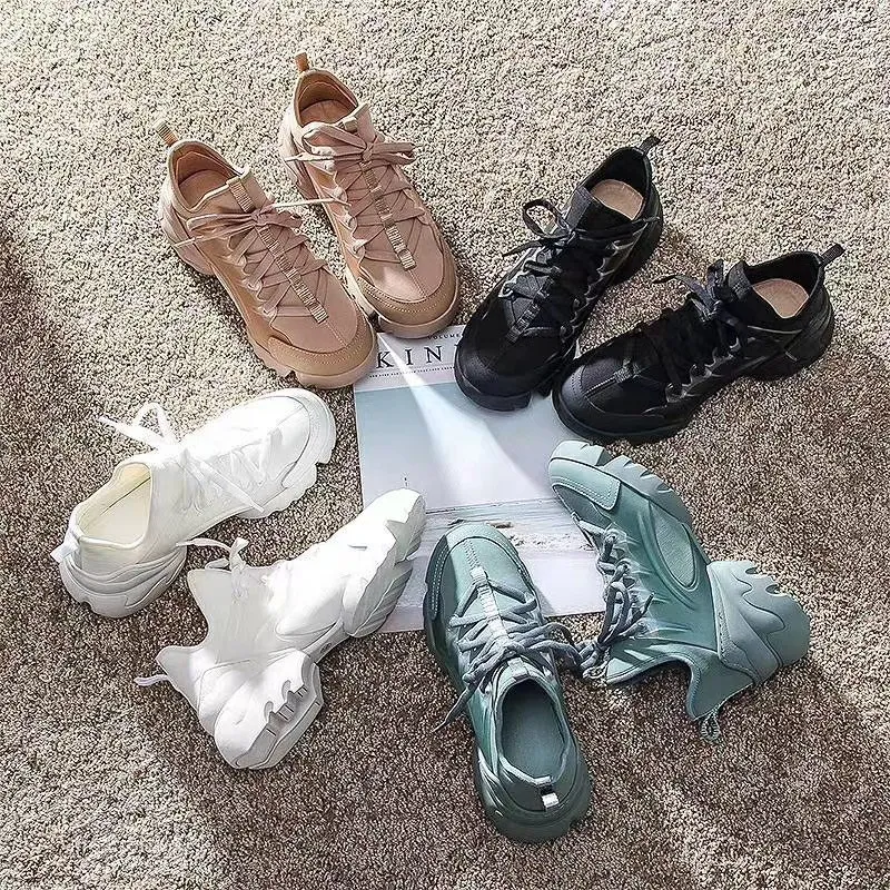 

Женские кроссовки на платформе, вулканизированные, увеличивающие рост, 2021