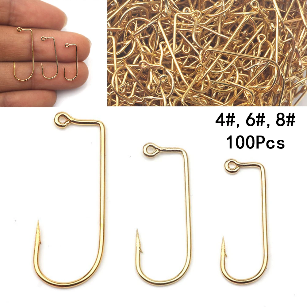 100 шт. крючок с золотыми зазубринами 90 градусов правый сделай сам аксессуары для