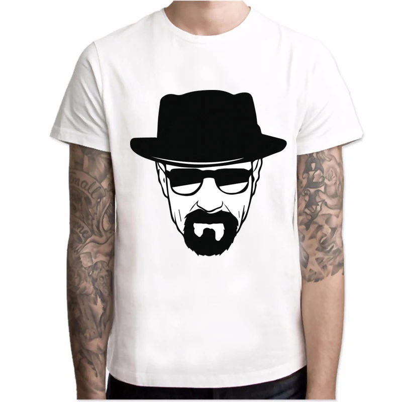 Высокое качество хлопок heisenberg забавная Мужская футболка повседневная с коротким