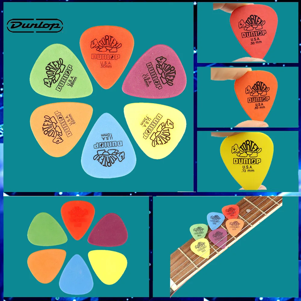 

Бесплатная доставка, 6 шт., Dunlop Guitar Pick s, Электрический медиатор для бас-гитары, 6 видов толщины