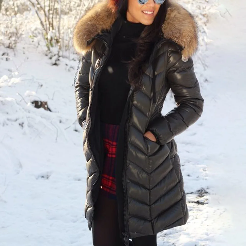 

Осень-зима 2021, длинные черные парки, модная женская одежда для офиса, женские куртки с хлопковой подкладкой, Повседневная Свободная верхняя ...