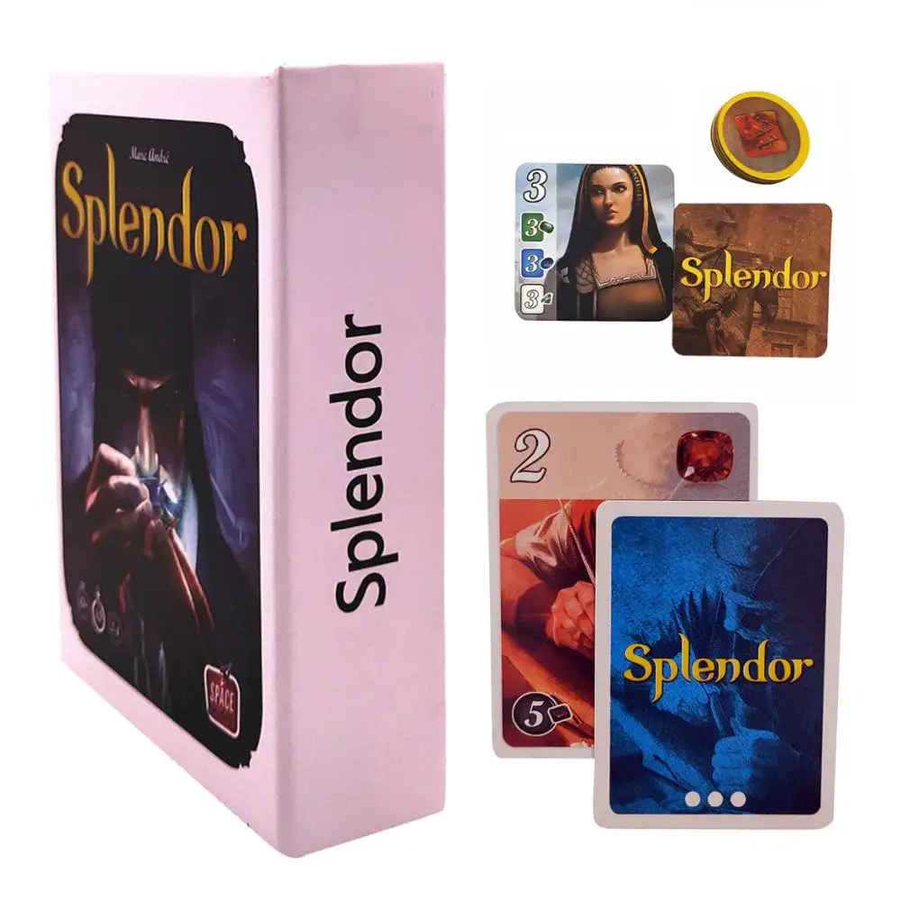 Splendor настольная игра полная английская версия картонная коробка вложения и