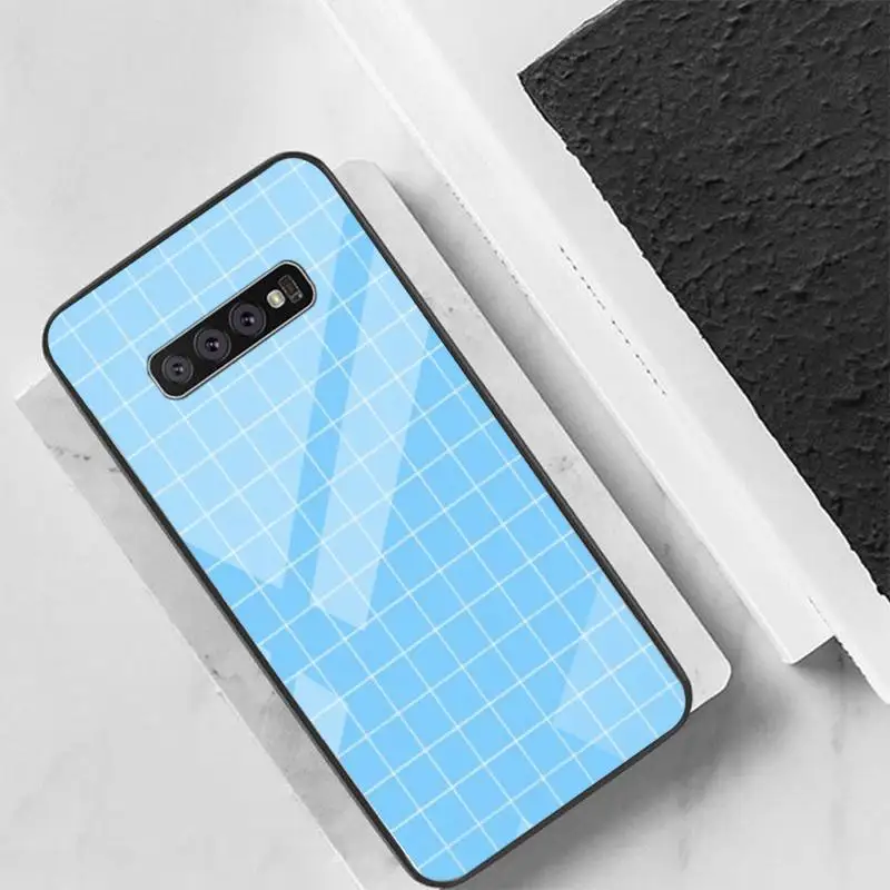 

Black White stripe line Phone Case Back Cover For Samsung Cases S20 Plus S10 NOTE 8 9 10 10PRO Tempered Glass Soft Silicone Edge