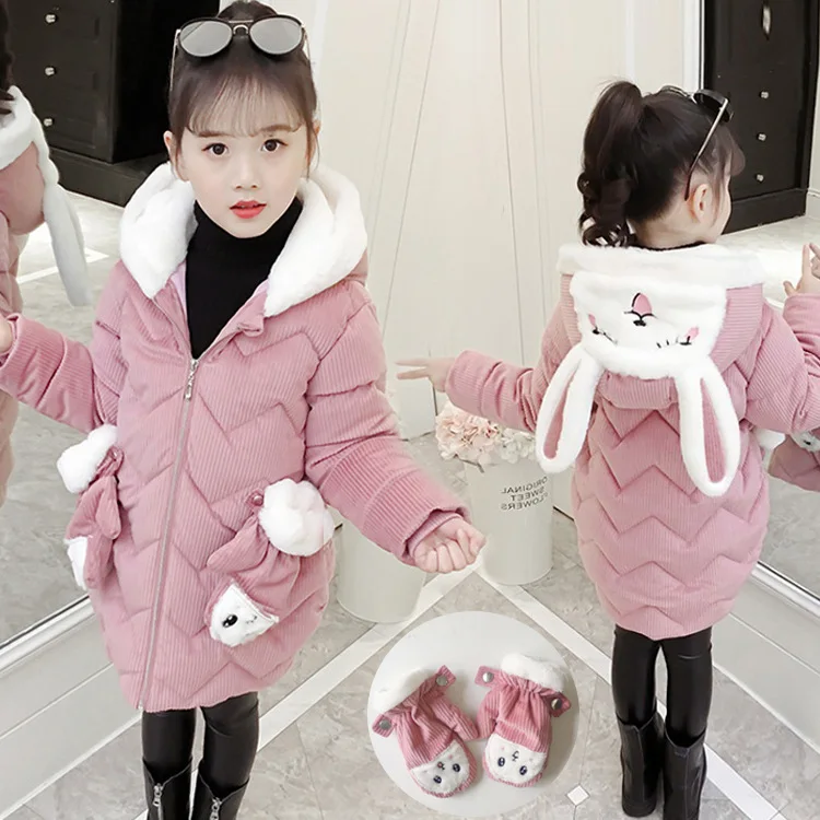 Детская зимняя куртка теплые пальто для девочек детские плотные парки Зимняя