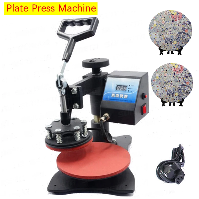

Plate Heat Press Machine Digital Swing Away Sublimation Printer Heat Transfer 10 Inch Plate 15cm Diameter Printing