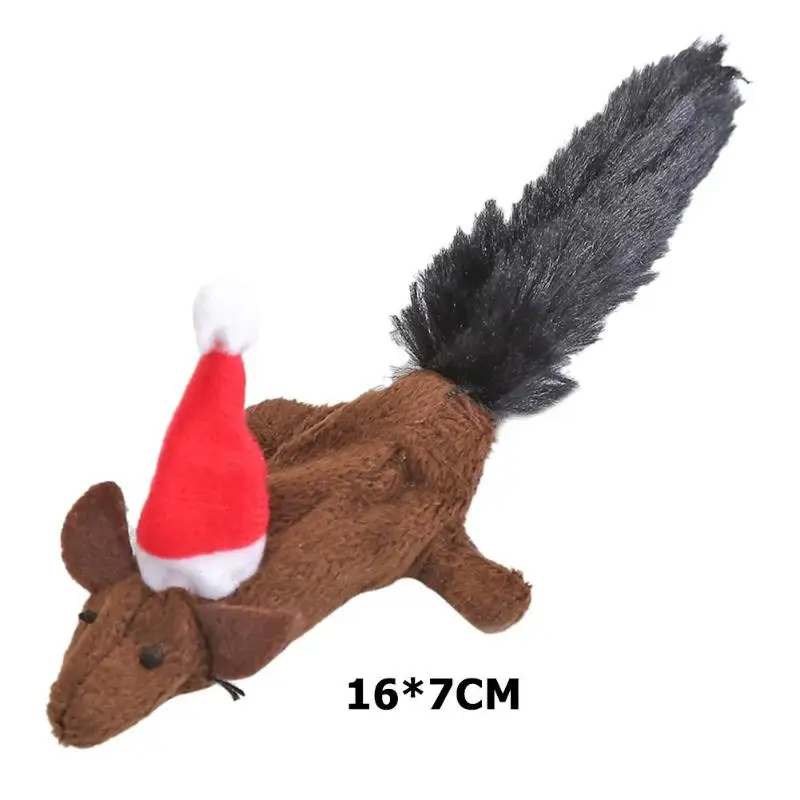 Собака Кошка плюшевая игрушка износостойкая имитация на Рождество мышь грызет