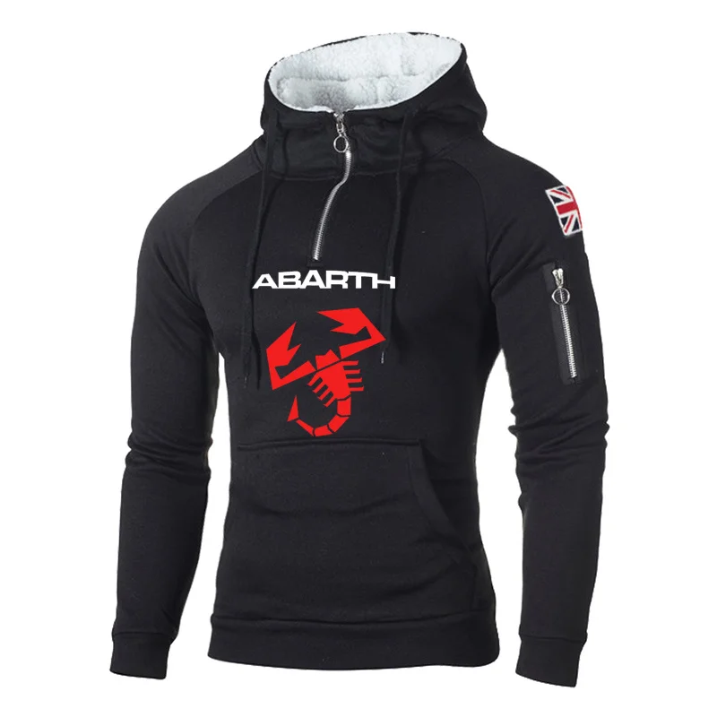 

2021 NEW Spring Autumn new Men Hoodie Abarth Car Logo Print Casual HipHop Harajuku high quality cotton Men Zip sweatshirt