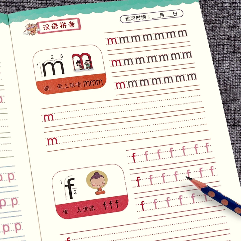 

7 книг детский обычный скрипт авторская книга карандаш жесткая ручка каллиграфия Трассировка Красная надпись Ежедневная практика Libros книга Livros Art