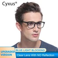 cyxus blue light filter computer glasses for men anti eyestrain uv clear pc lens tr90 frame for women upgrade eyeglasses 8182