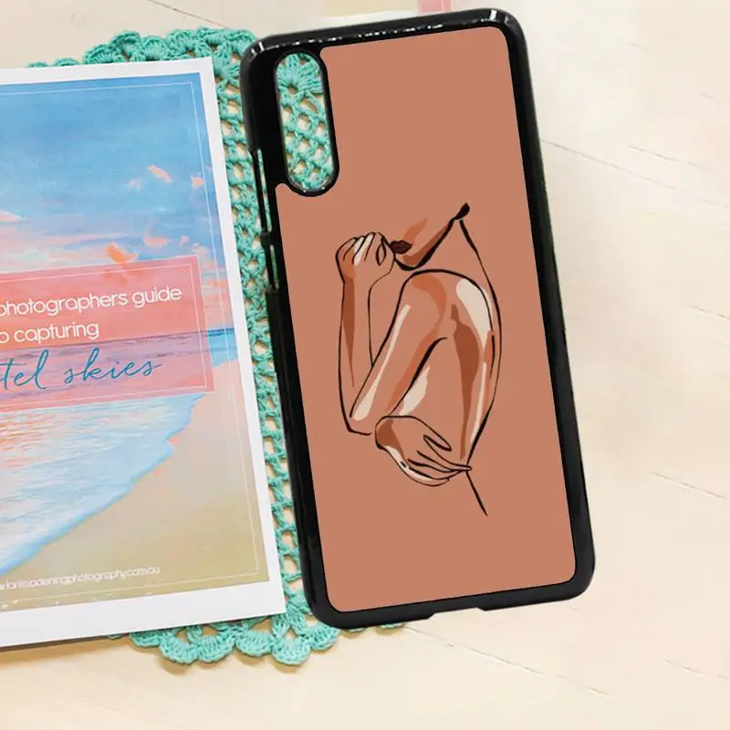 

Pink Abstract art design sexy girl Phone Case PC for iPhone 11 12 pro XS MAX 8 7 6 6S Plus X 5S SE 2020 XR