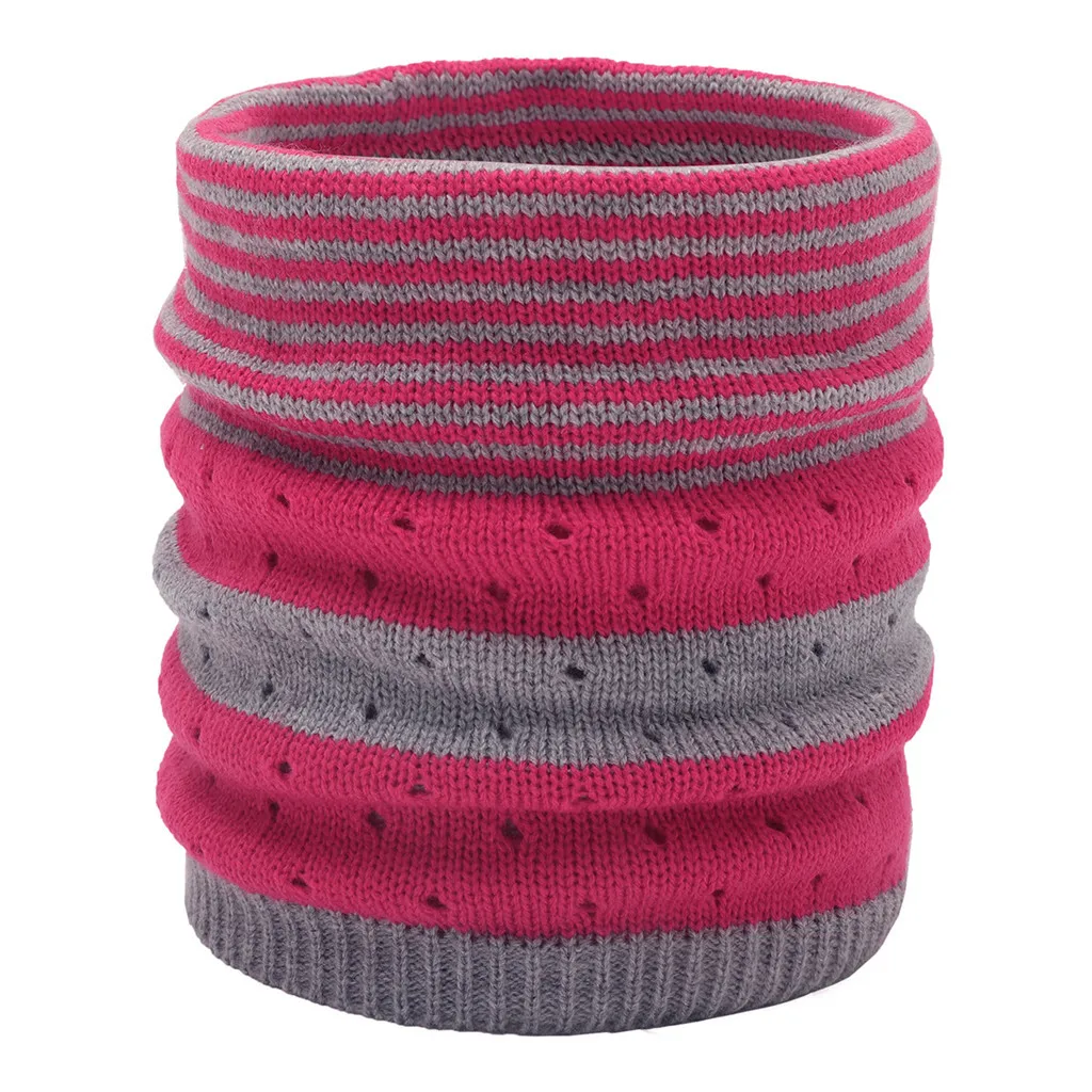 

Fashion Winter Unisex Contract Color Neck Warmer Fleece Knitted Scarves Shawl Cowl Scarfs For Ladies #45