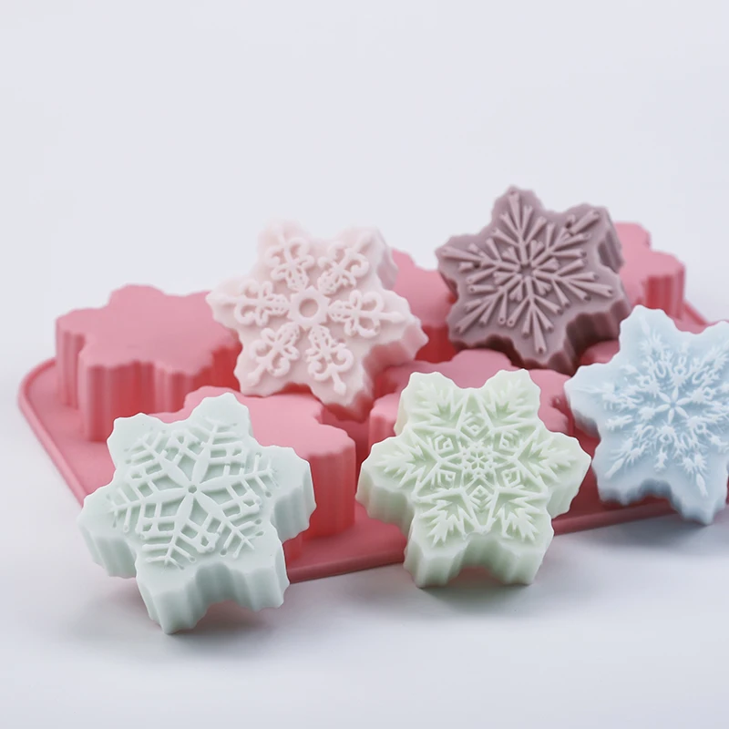 Снежинка Форма мыло силиконовые формы рождественские ароматический гипс