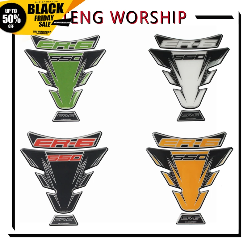 

Motorcycle 3D Gas Fuel Tank Pad Protective Stickers For Kawasaki ER6 F N 650 EX650 2006 - 2014 Fishbone Protector Cover Decals