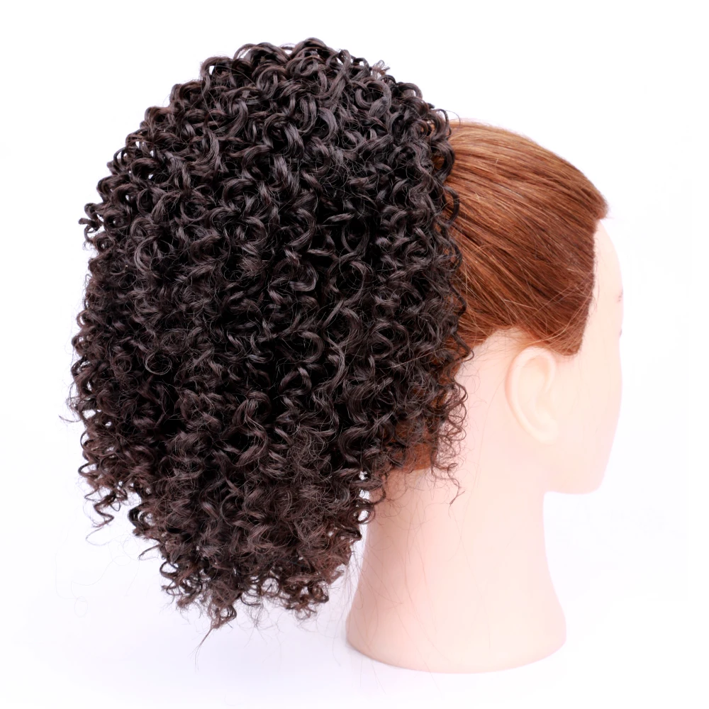 Афро кудрявые волосы для наращивания на шнурке пышный хвост Afrocos Синтетический