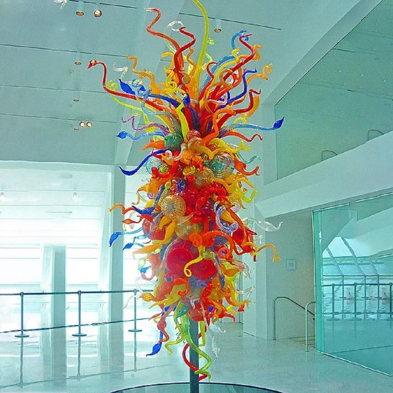 

Multi Color Hand Blown Glass Tree Floor Lamps Italian Hotel Lobby Large Murano Glass Sculpture