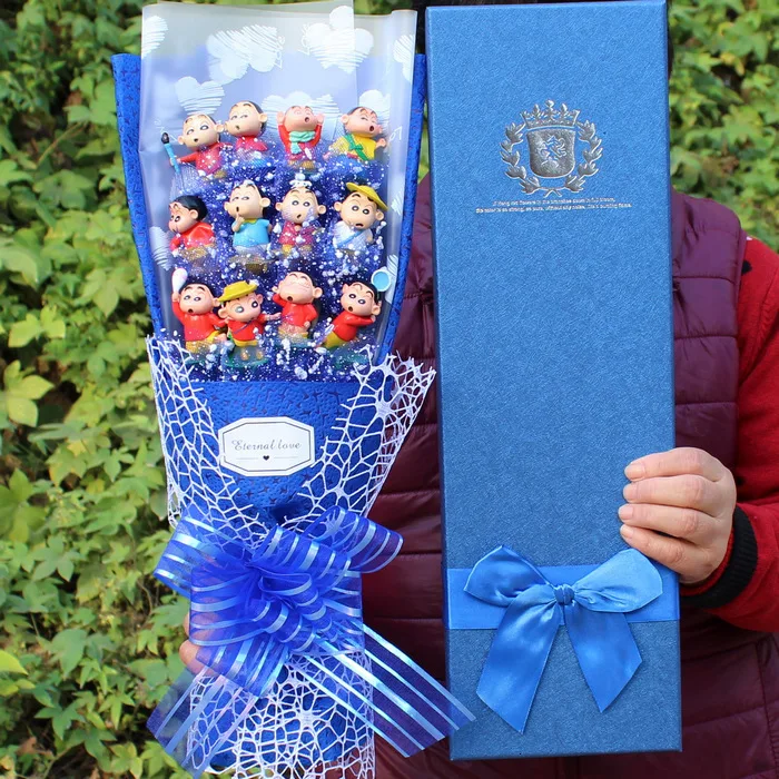 Kawaii Doraemon Sakura Momoko Crayon Shin-chan Lilo Stitch фигурки куклы мультфильм букет свадебный подарок на день рождения без коробки
