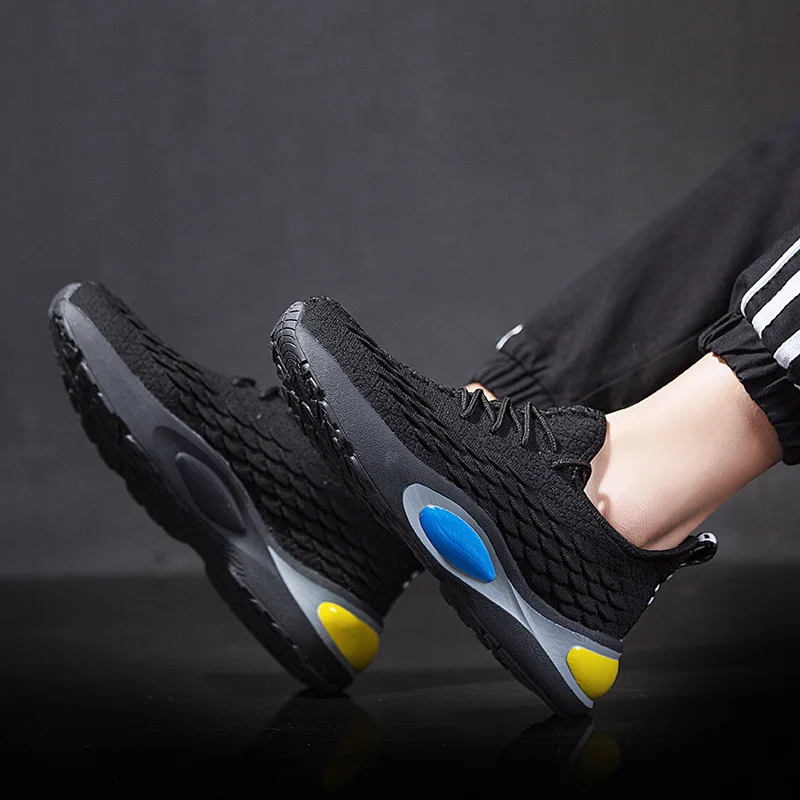 Спортивная Трикотажная обувь для бега мужские кроссовки цвет белый оригинальные