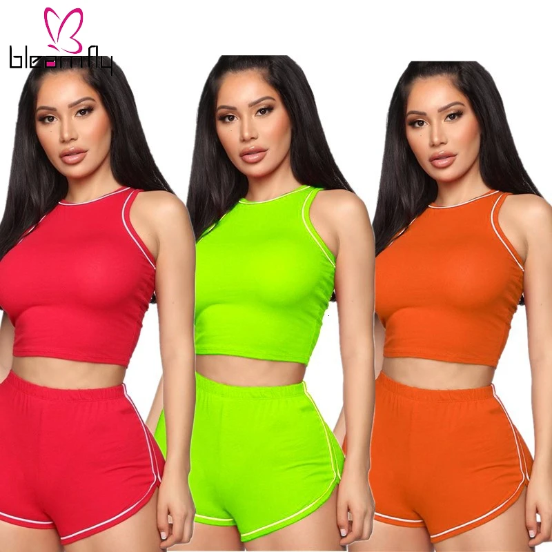 2019 женские летние новые майки без рукавов и шорты костюм из двух частей