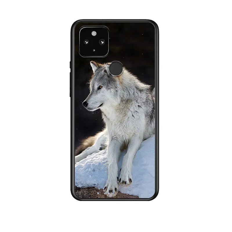 

Fashion Black Wolf for Google Pixel 5 Pixel 4a 5G Pixel 4a Pixel 4 Pixel 4 XL Silicone Soft Black Phone Case Cover