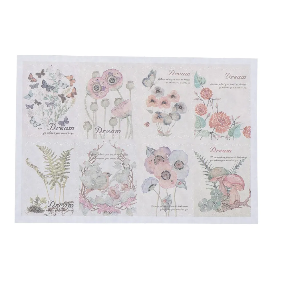 

Hand-Painted Flower Plants Decorative Stickers Adhesive Stickers DIY Decoration Diary Stickers