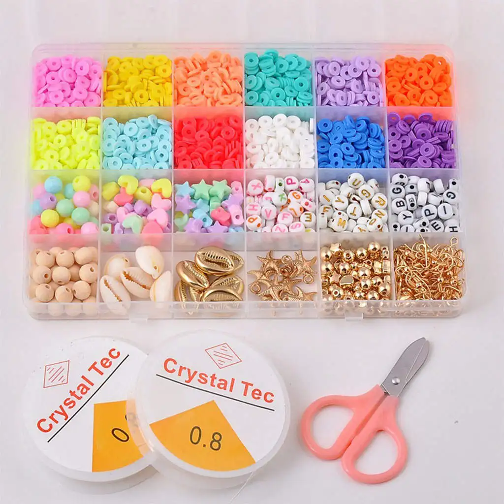 

Color Mixed Beads Polymer Clay Charms for DIY Jewelry Making Hair Clip Accessories Families