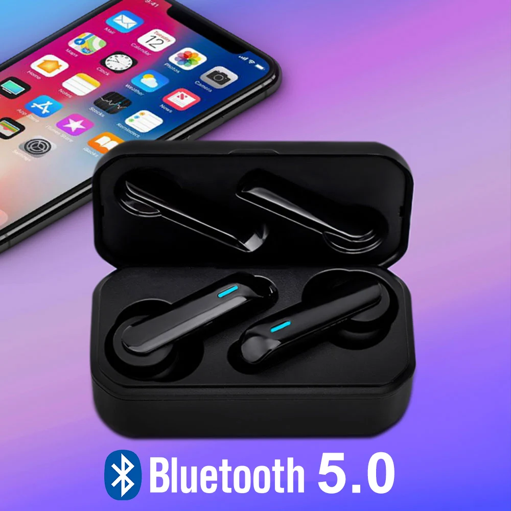 CALETOP F9 TWS Bluetooth 5,0 беспроводные наушники спортивные наушники с микрофоном Hifi стерео звук 300 мАч зарядный чехол для iPhone