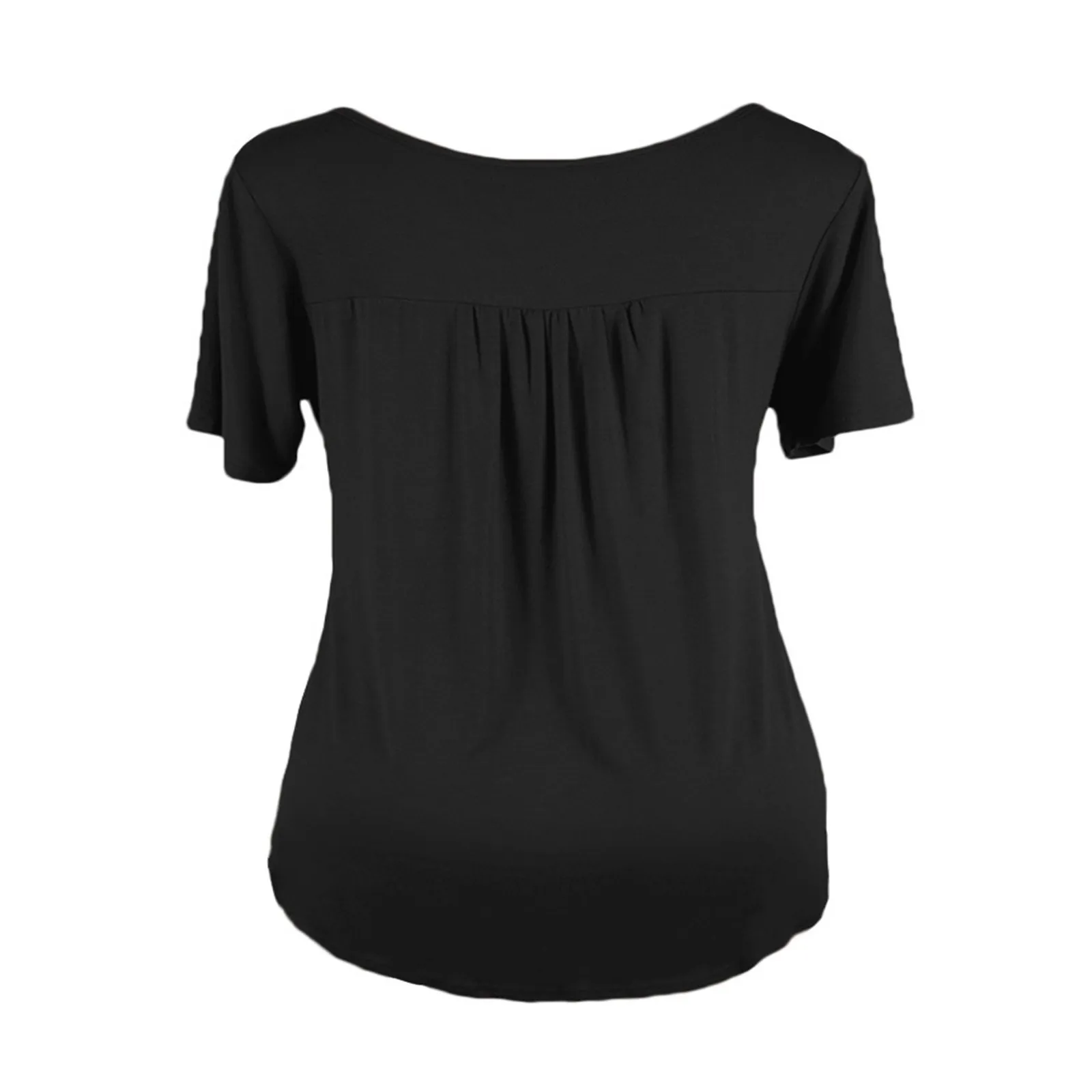 

Plus Size Fashion Buttons Blouse Shirt Solid Loose Tops Tee Summer Casual Ladies Tops Female Women Short Sleeve Blusas Pullover