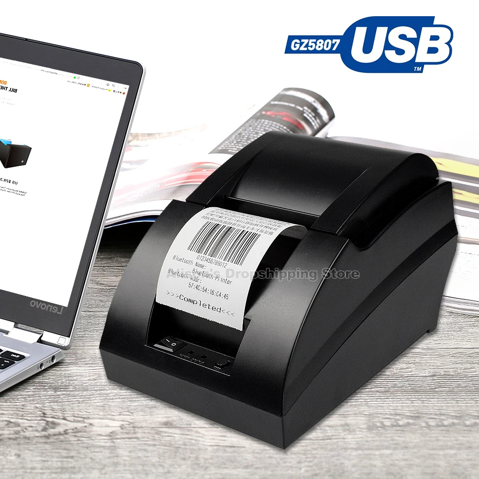 2 дюймовый термопринтер Чековая машина для печати POS принтер с поддержкой USB