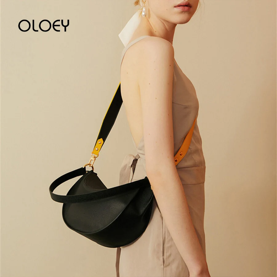 Vintage Acrylic Chain Women Handbags 2020 New Saddle Half Moon Baguette Shape Bags High Quality Crocodile Shoulder Messenger Bag | Багаж и