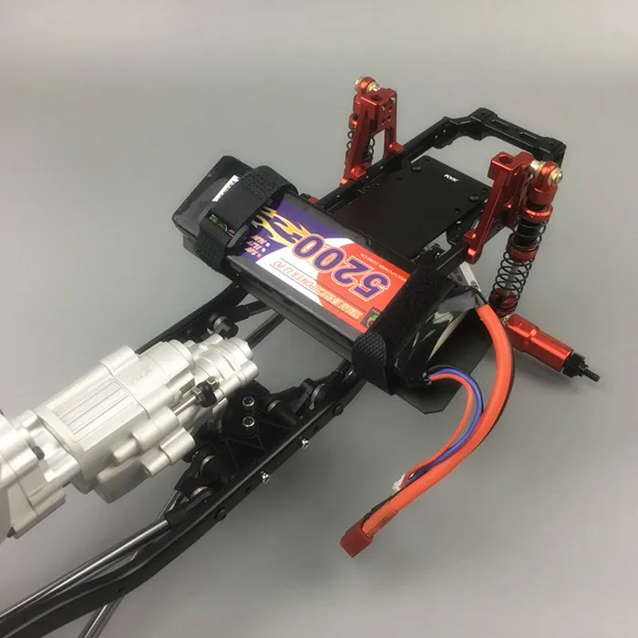 Modelo de coche Axial Scx10-II 90046 90047 soporte de bater&iacute;a de aleaci&oacute;n de aluminio soporte de fijaci&oacute;n de bater&iacute;a para 1/10 coches RC piezas modificadas-1