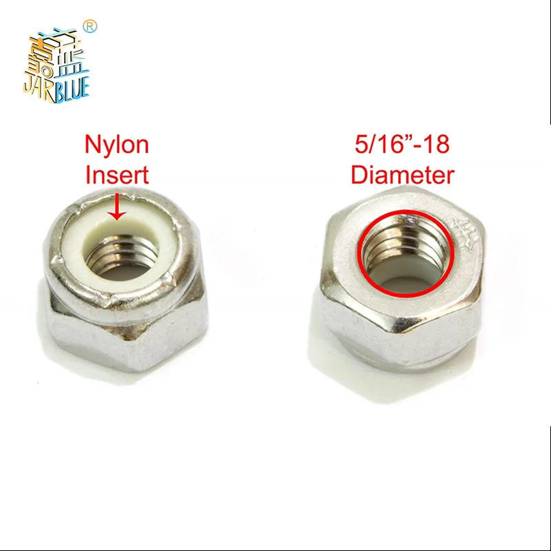 

Нейлоновые контргайки JARBLUE 1/4"-18 3/8"-20 дюймов (10 шт.)