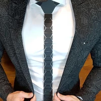 geometie stylish fashion black matte diamond shape neckties classic style skinny men black ties