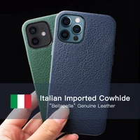 italian bellapelle genuine leather case for iphone 12 pro max mini high end luxury fashion natural cowhide phone cases cover