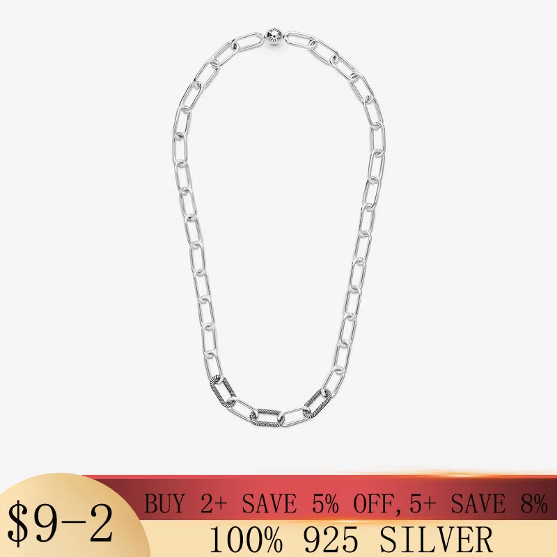 

2021 Hot 925 Sterling Silver Chain Necklace women's necklace ME Link Necklace Chain Sterling Silver Jewelry fashion Gift Making