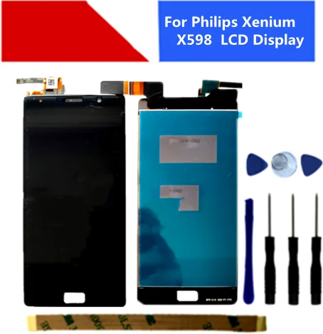 Для Philips Xenium X598 ЖК-дисплей сенсорный экран дигитайзер инструменты 3 м стикер |