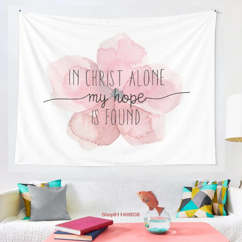 

Christian Quote Watercolor Flower tapestry Hippie Tapestry Wall Hanging for Living Room Bedroom Dorm Room Home Decor Tapiz