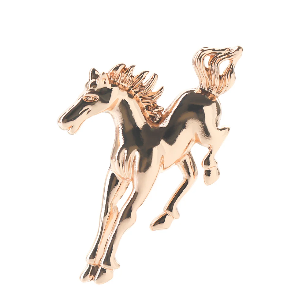 Horse Shape Brooch Animal Metal Brooch Lapel Pin Women Men Suits Accessories Elegant Jewelry Gift Badge images - 6