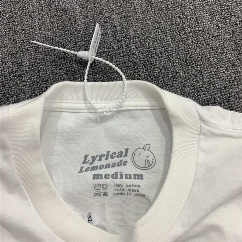 

2021ss NEW TOP hip-hop kanye west Foaming Printing Lyrical Lemonade Tee Men Women High quality Black White Streetwear T-shirts