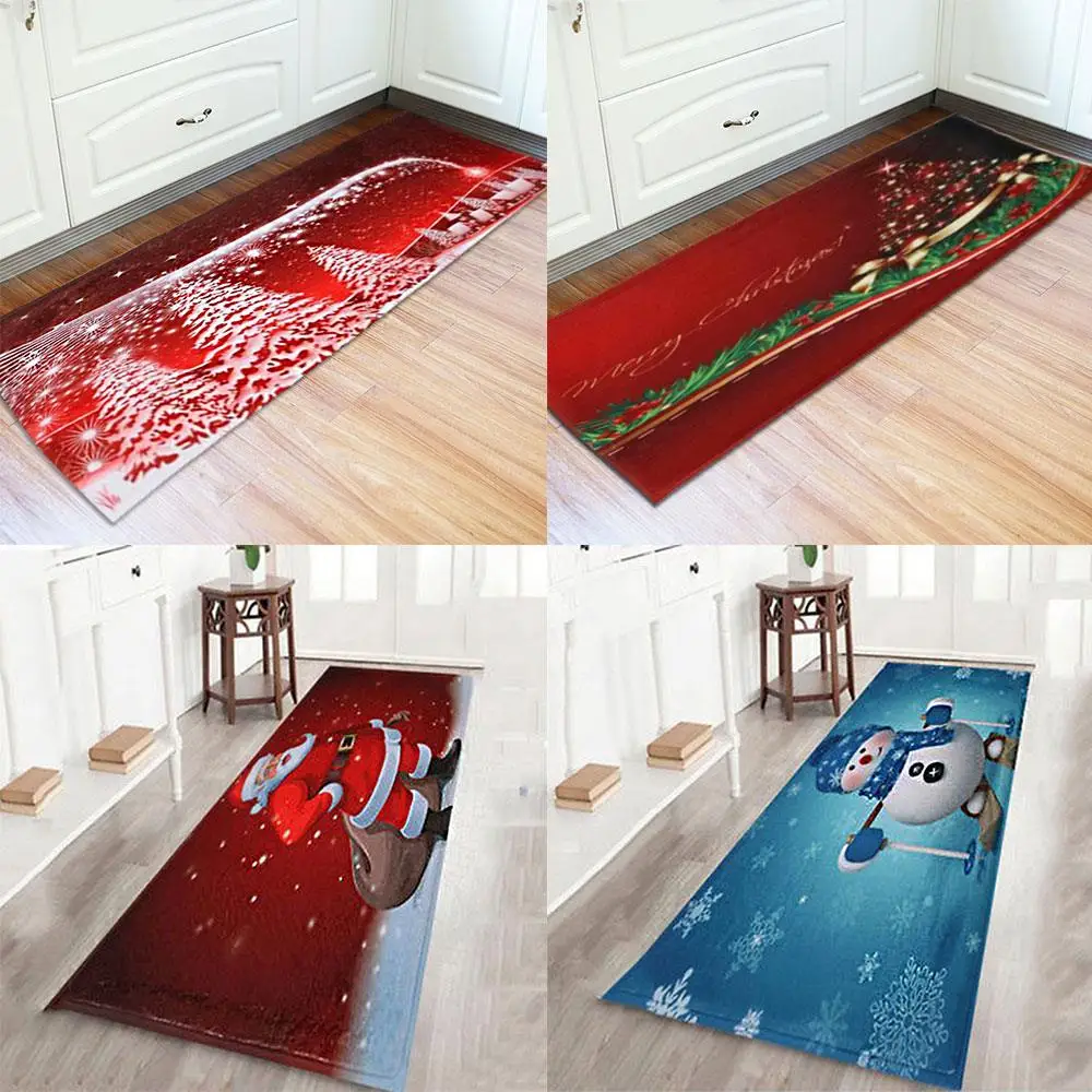 Flannel Multi-Pattern Santa Claus Ornament Festival Decor Xmas Home Floor Rug Doormat Carpet Mat Pad Cartoon Christmas | Дом и сад