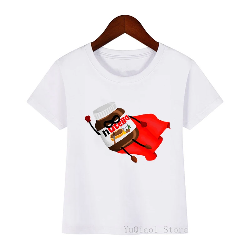 Camisetas divertidas de m&uacute;sica de Nutella para ni&ntilde;as, ropa Kawaii para ni&ntilde;os, Harajuku, Tops de verano-3