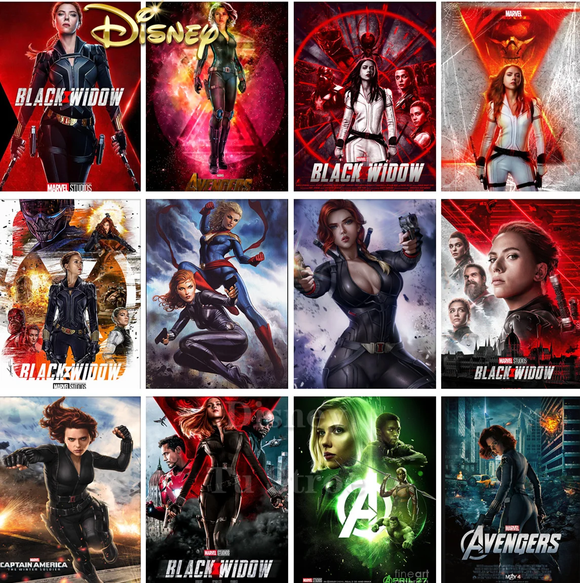 

5d Diy Diamond Painting Marvel Avengers Character Black Widow Poster Mosaic Full Square/Round Diamond Embroidery Home Decoration
