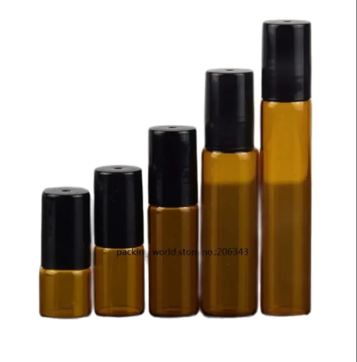 1 мл 2 3 бутылка из коричневого стекла со стальным стеклянным шариком на черной