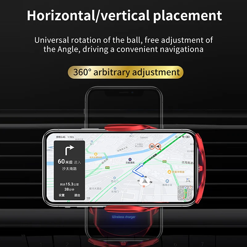 car wireless chargers automatic 15w qi for iphone 12 mini pro max 11 xs xr x 9 8 plus magnetic support phone holder accessories free global shipping