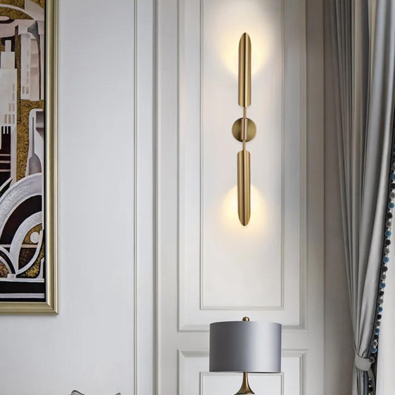 

CN Creative personality aisle staircase metal lamp background wall lamp Post-modern Nordic living room bedroom